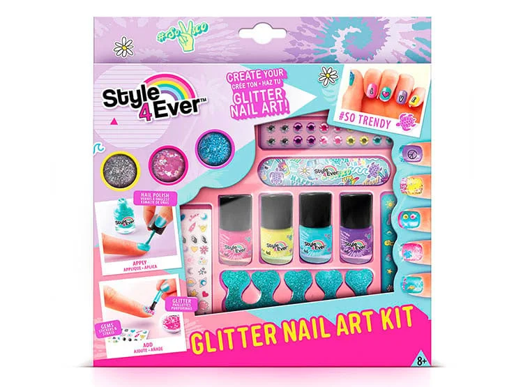 KIT UÑAS STYLE4EVER DISEÑA CON GLITTER - 1