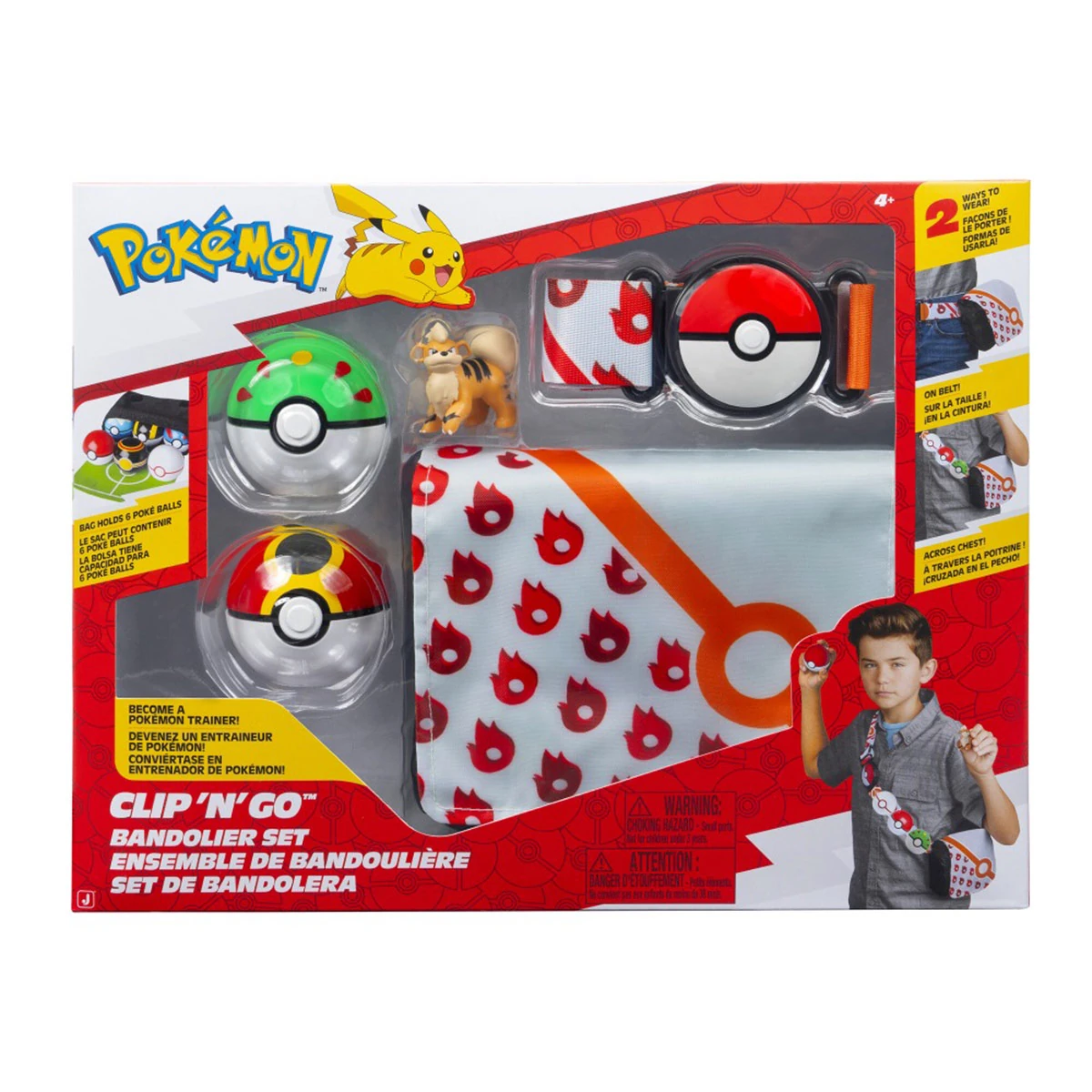 SET DE BANDOLERA CON POKEBOLA Y FIGURA POKEMON - MODELO ALEATORIO - 1