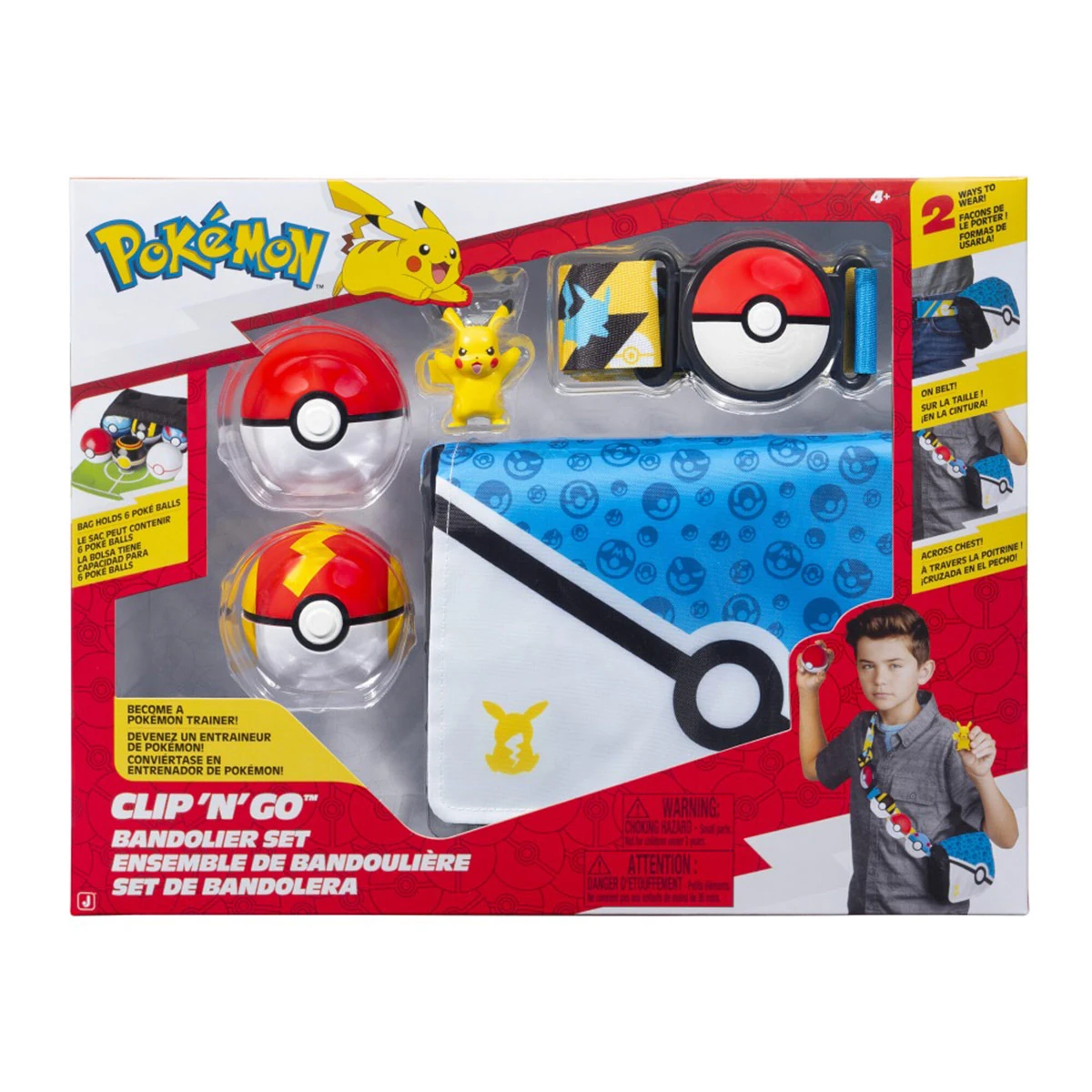 SET DE BANDOLERA CON POKEBOLA Y FIGURA POKEMON - MODELO ALEATORIO - 2