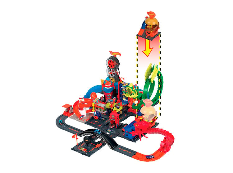 PISTA HOT WHEELS JUGUETE CITY TIENDA HAMBURGUESAS HDR26 - 2