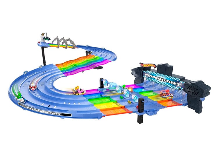 VEHICULO CIRCUITO RAINBOW ROAD HOT WHEELS HDR25 MARIO KART - 1