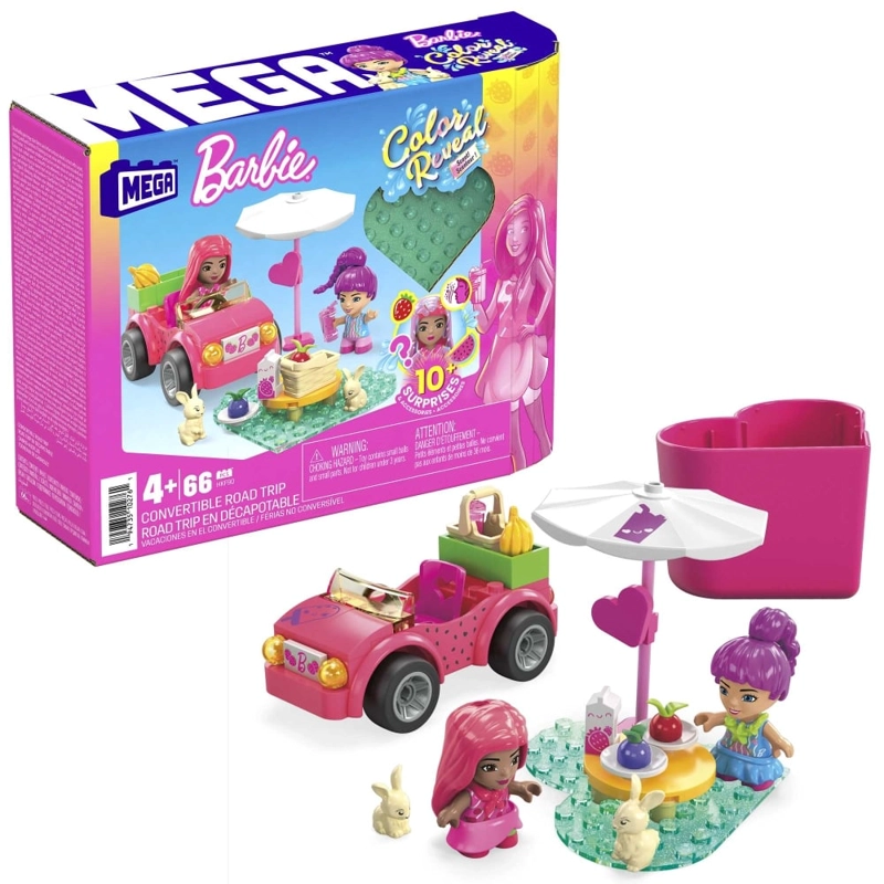 JUGUETE MEGABLOCKS HKF90 BARBIE PASEO EN CONVERTIBLE 58 PIEZAS - 1