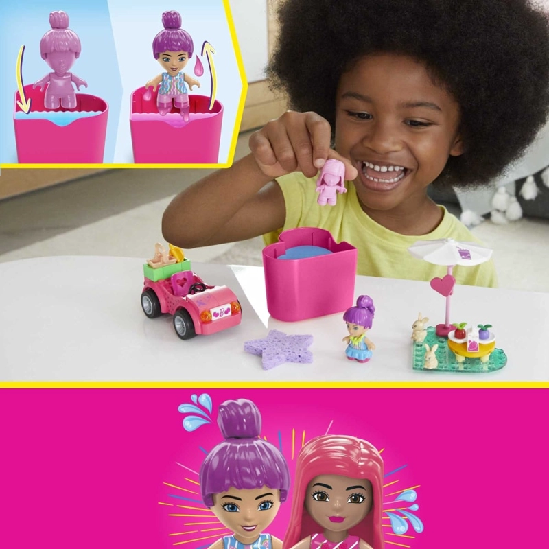 JUGUETE MEGABLOCKS HKF90 BARBIE PASEO EN CONVERTIBLE 58 PIEZAS - 3