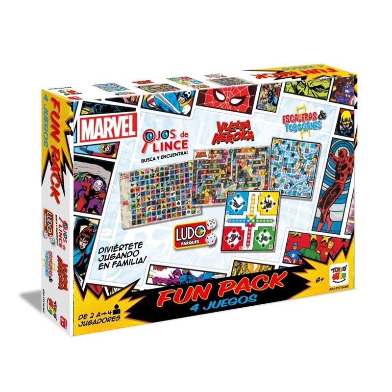 PACK 4 DISNEY JUEGO MESA FUN JUEGOS MARVEL COMIC - 1