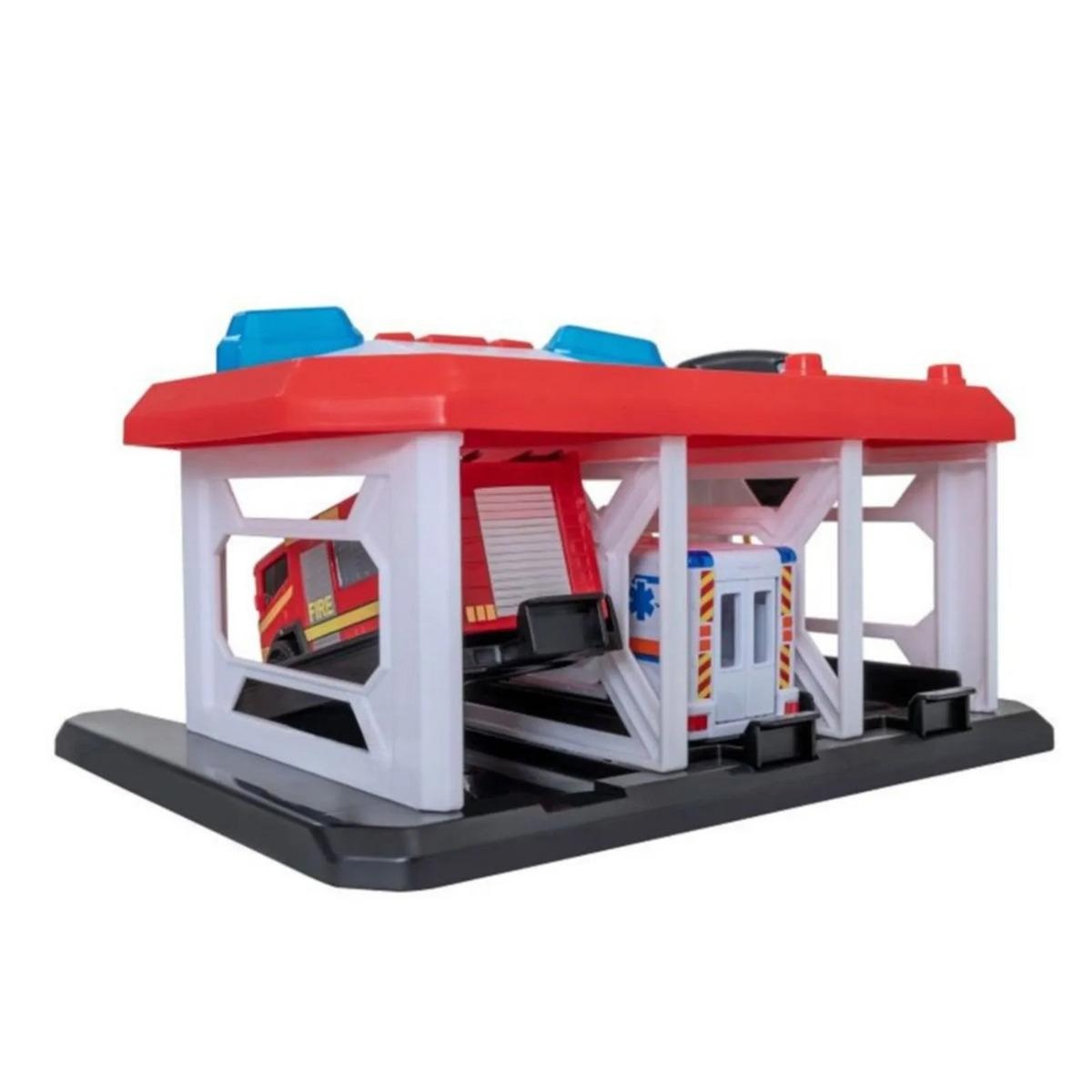 PISTA DE JUGUETE TEAMSTERZ SOS CENTRAL EMERGENCIA ELECTRICO + 2 VEHIC - 13