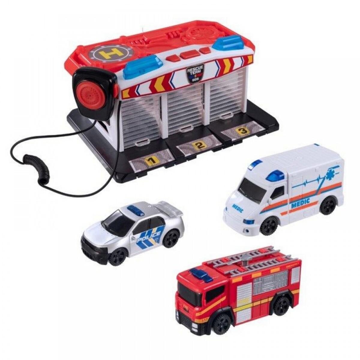 PISTA DE JUGUETE TEAMSTERZ SOS CENTRAL EMERGENCIA ELECTRICO + 2 VEHIC - 14