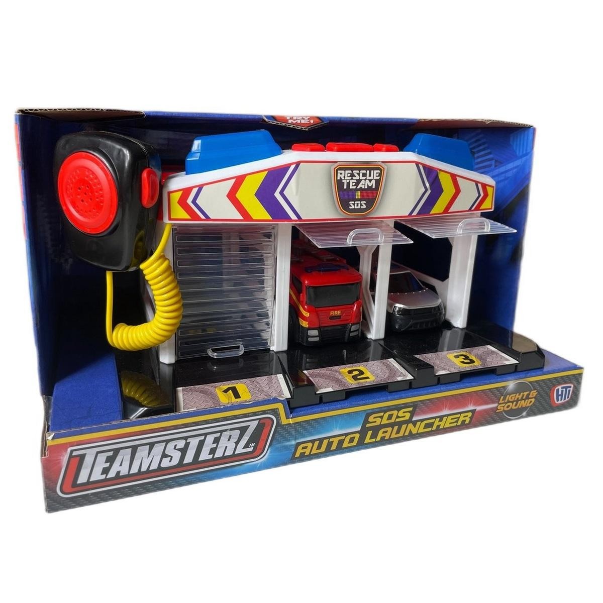 PISTA DE JUGUETE TEAMSTERZ SOS CENTRAL EMERGENCIA ELECTRICO + 2 VEHIC - 4
