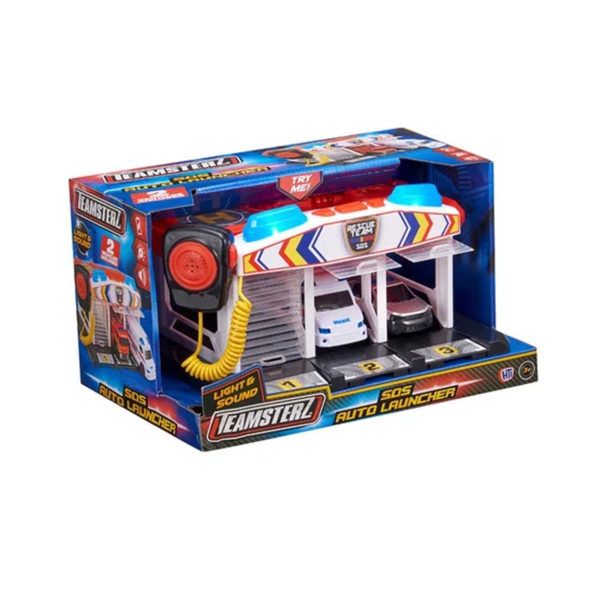 PISTA DE JUGUETE TEAMSTERZ SOS CENTRAL EMERGENCIA ELECTRICO + 2 VEHIC - 5