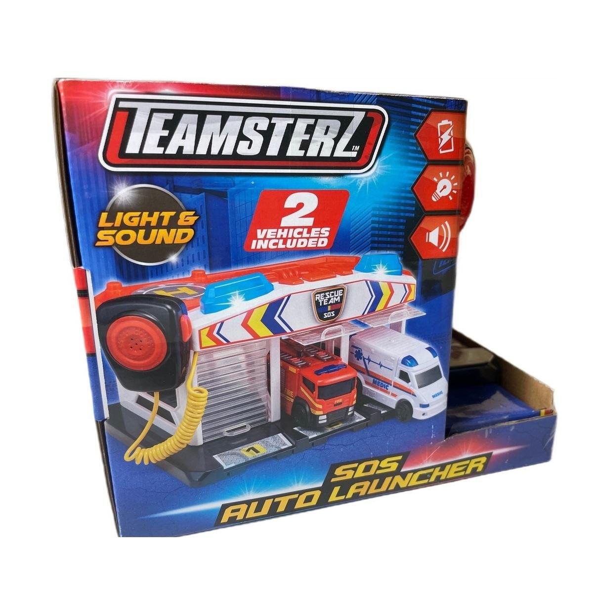 PISTA DE JUGUETE TEAMSTERZ SOS CENTRAL EMERGENCIA ELECTRICO + 2 VEHIC - 6