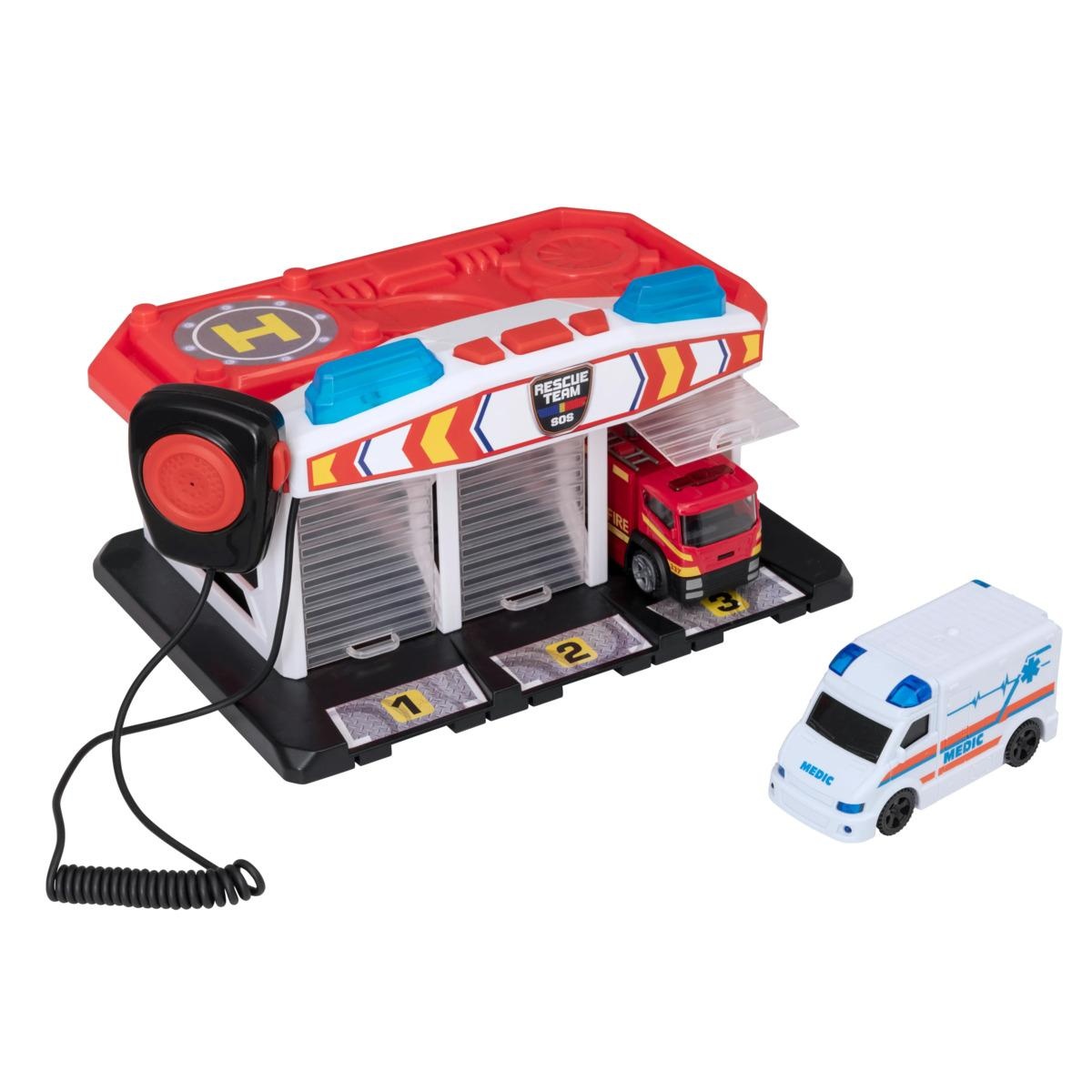 PISTA DE JUGUETE TEAMSTERZ SOS CENTRAL EMERGENCIA ELECTRICO + 2 VEHIC - 9