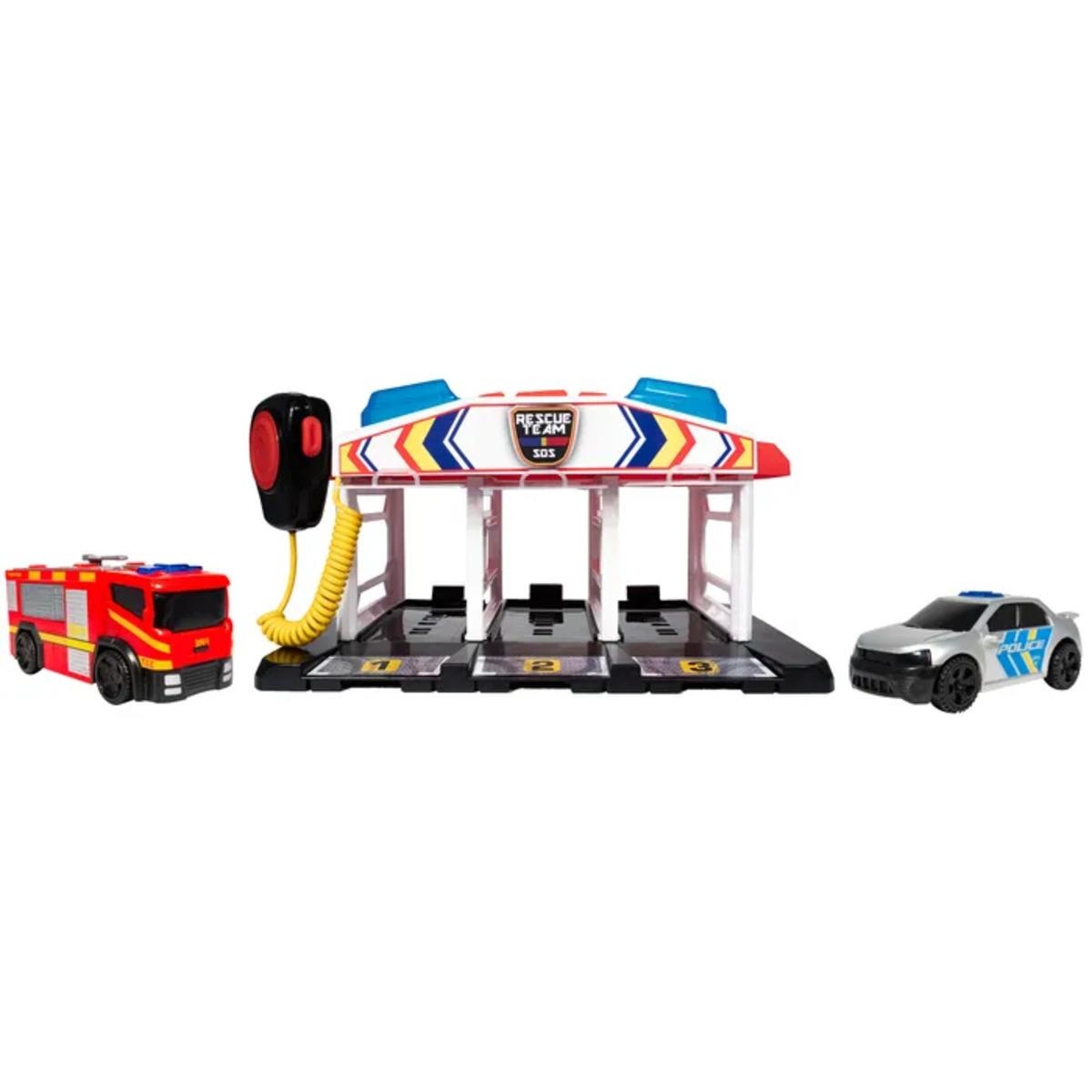 PISTA DE JUGUETE TEAMSTERZ SOS CENTRAL EMERGENCIA ELECTRICO + 2 VEHIC - 10