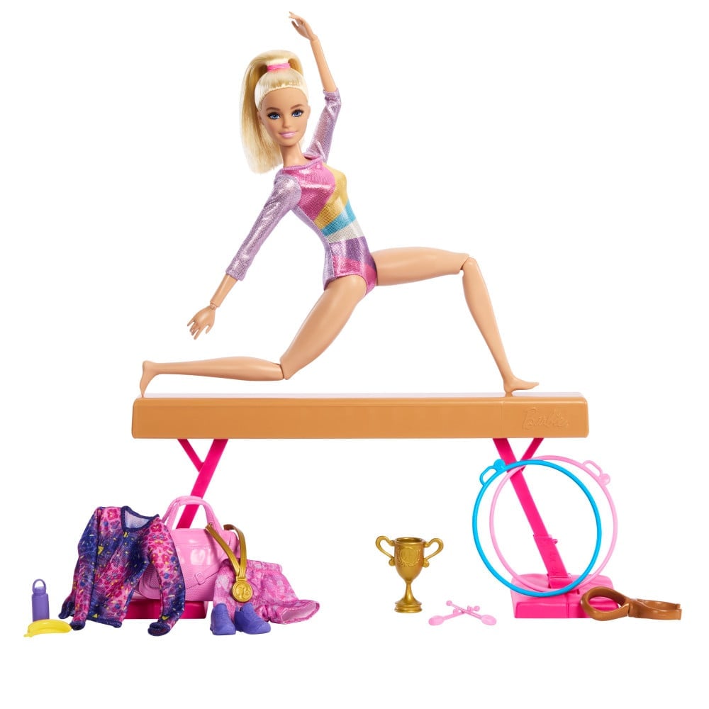 SET BARBIE HRG52 JUEGO PROFESIONES GIMNASTA MUÑECA CABELLO RUBIO - 4