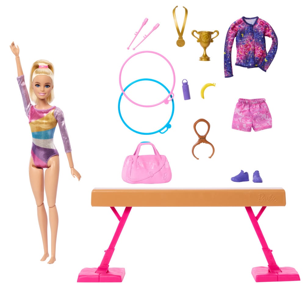 SET BARBIE HRG52 JUEGO PROFESIONES GIMNASTA MUÑECA CABELLO RUBIO - 5