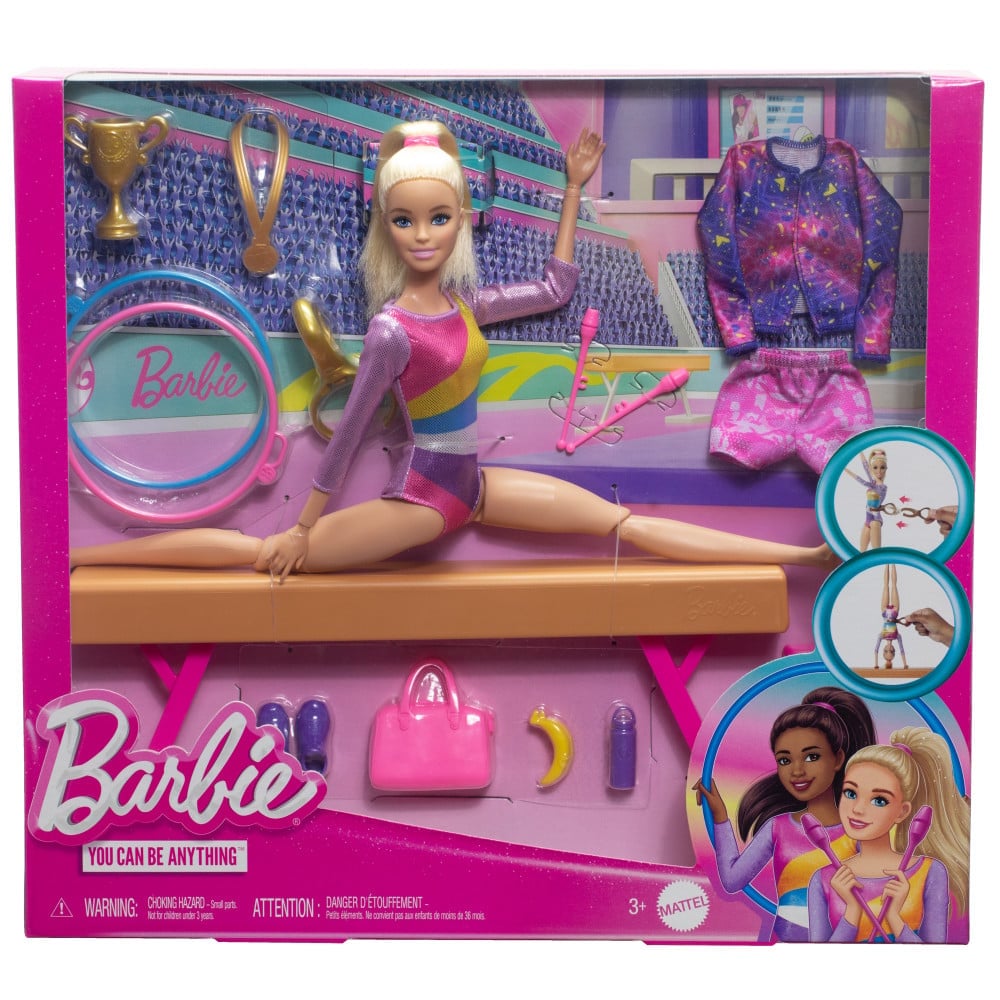 SET BARBIE HRG52 JUEGO PROFESIONES GIMNASTA MUÑECA CABELLO RUBIO - 6