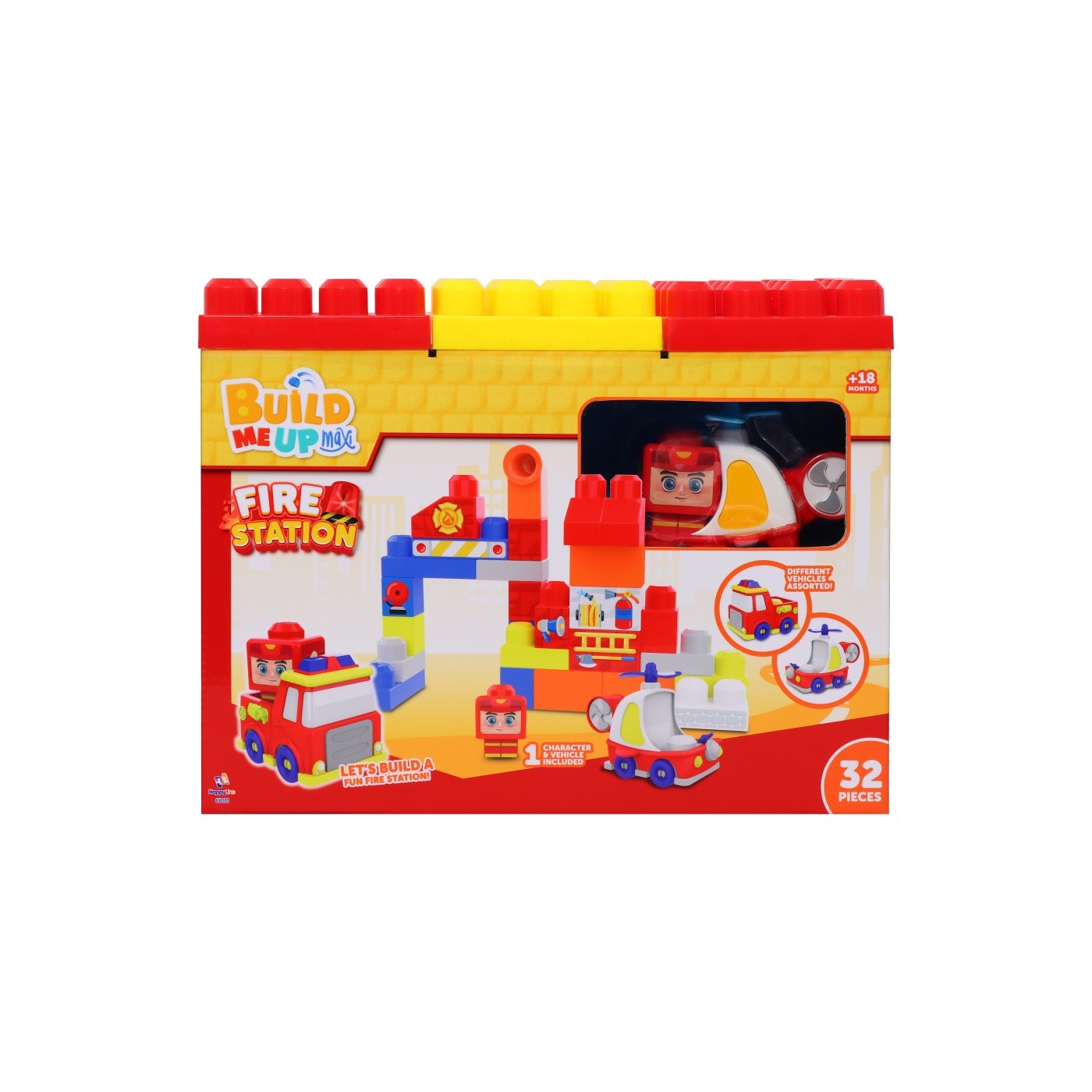 BLOQUES BUILD ME UP MAXI 650101 BOMBEROS 31 A 32 PIEZAS MODELO ALEAOTRIO - 2