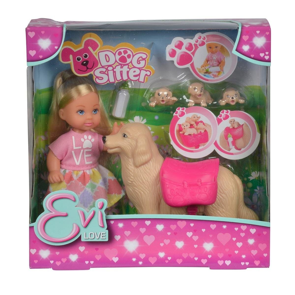 MUNECA EVI LOVE SET CUIDADO DE PERROS + ACC. - 1