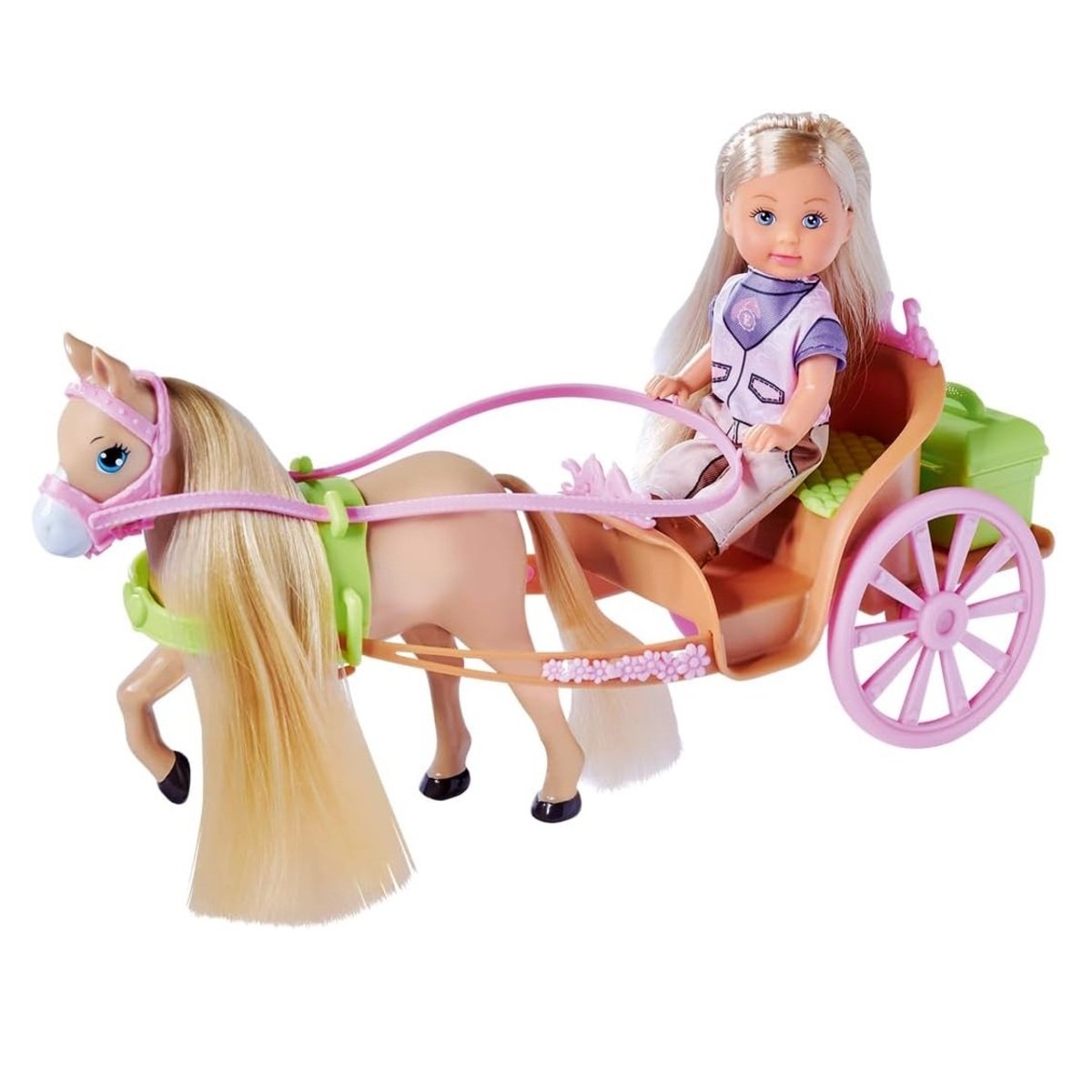 MUÑECA STRAWBERRY 105733649 EVI LOVE CARRUAJE CON CABALLO - 1