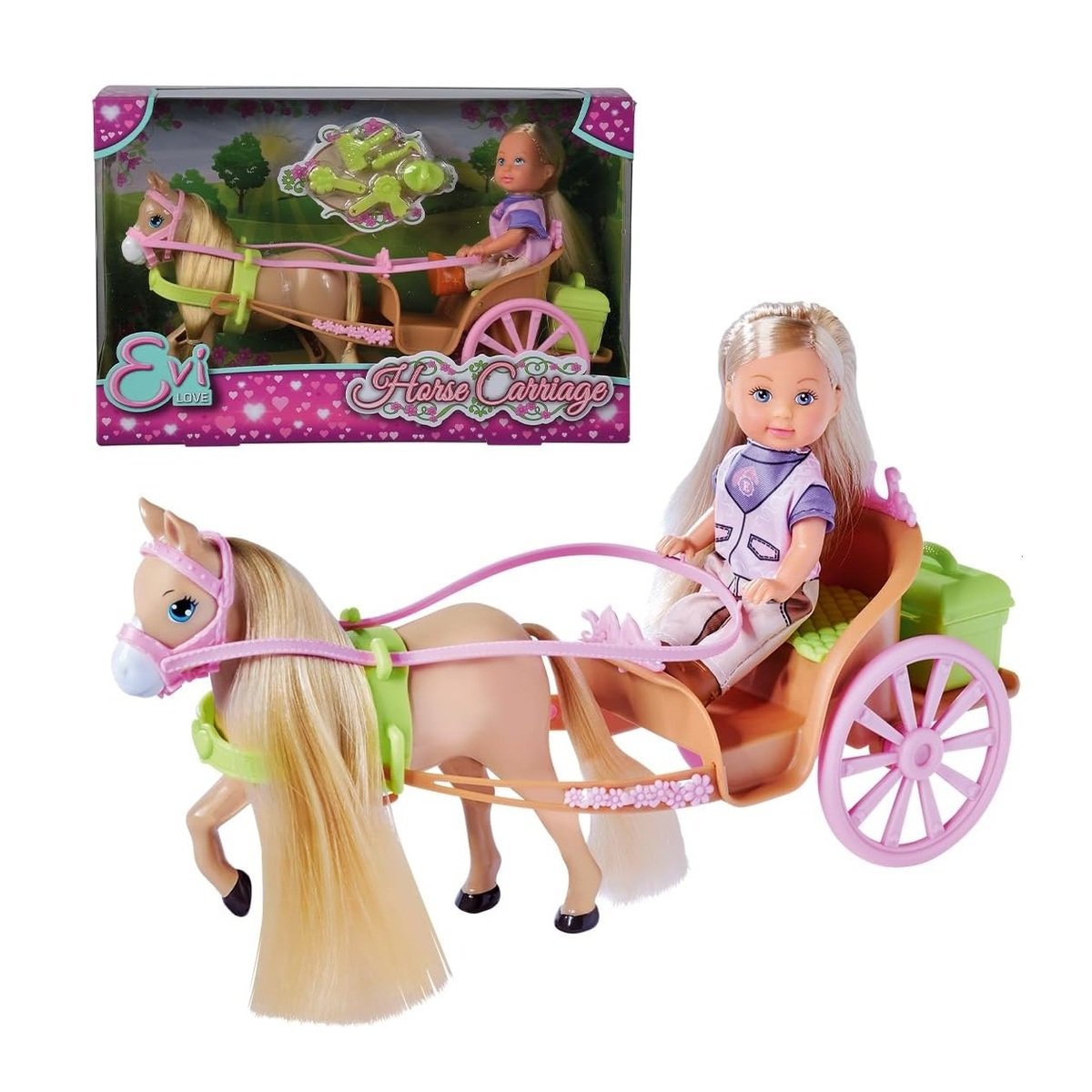 MUÑECA STRAWBERRY 105733649 EVI LOVE CARRUAJE CON CABALLO - 5