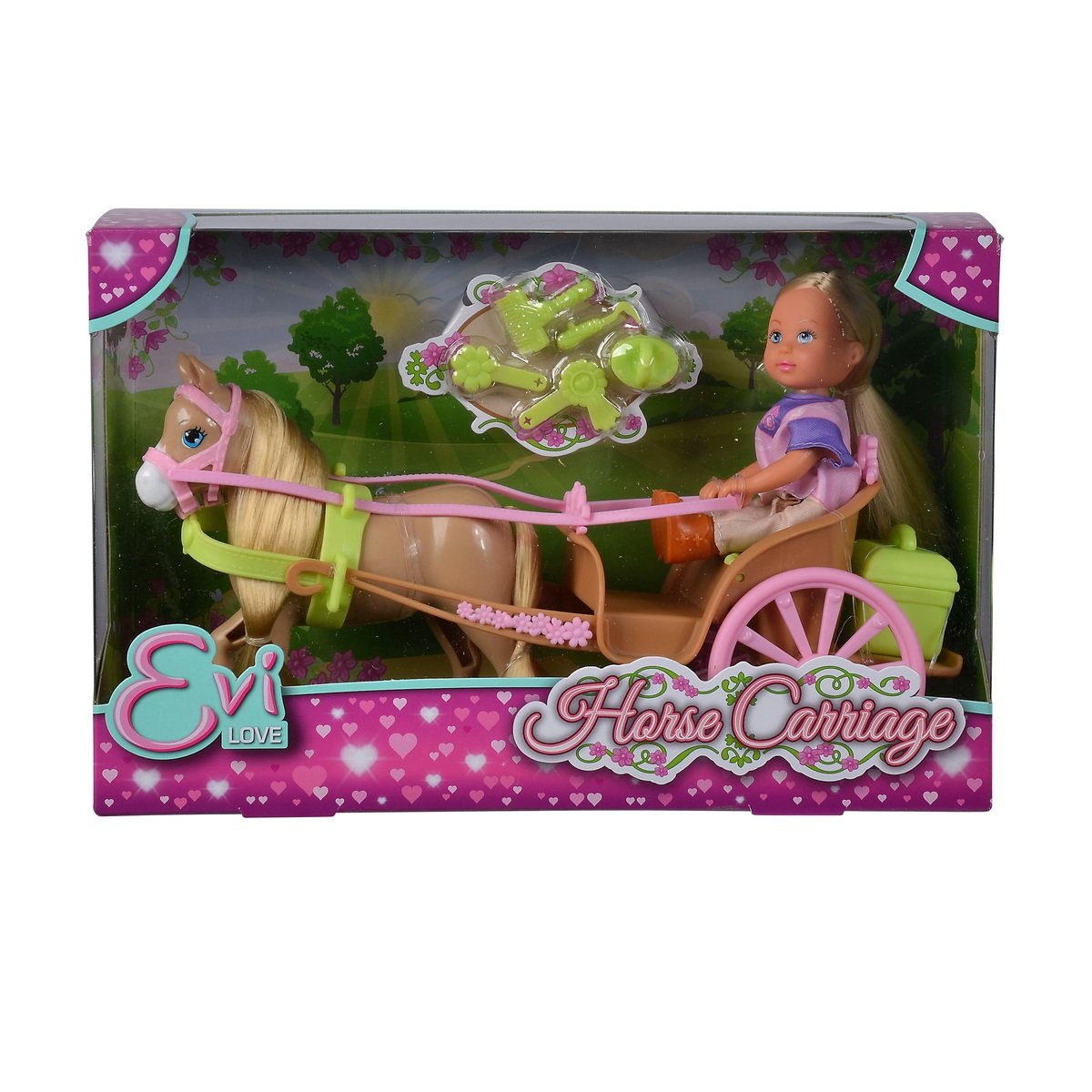 MUÑECA STRAWBERRY 105733649 EVI LOVE CARRUAJE CON CABALLO - 6