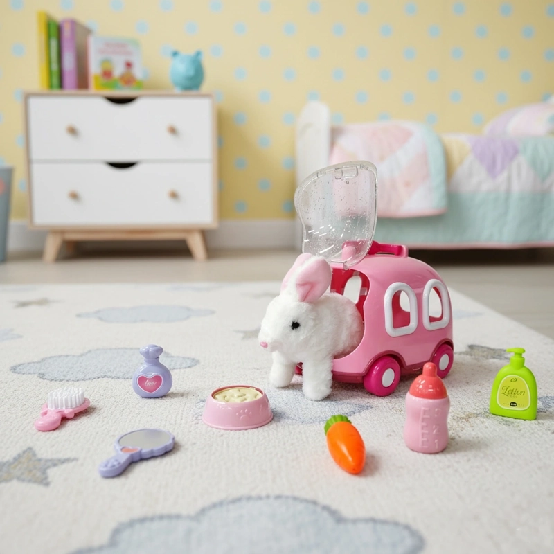 PELUCHE PAWDORABLES CONEJO CON JAULA ROSADA - 1