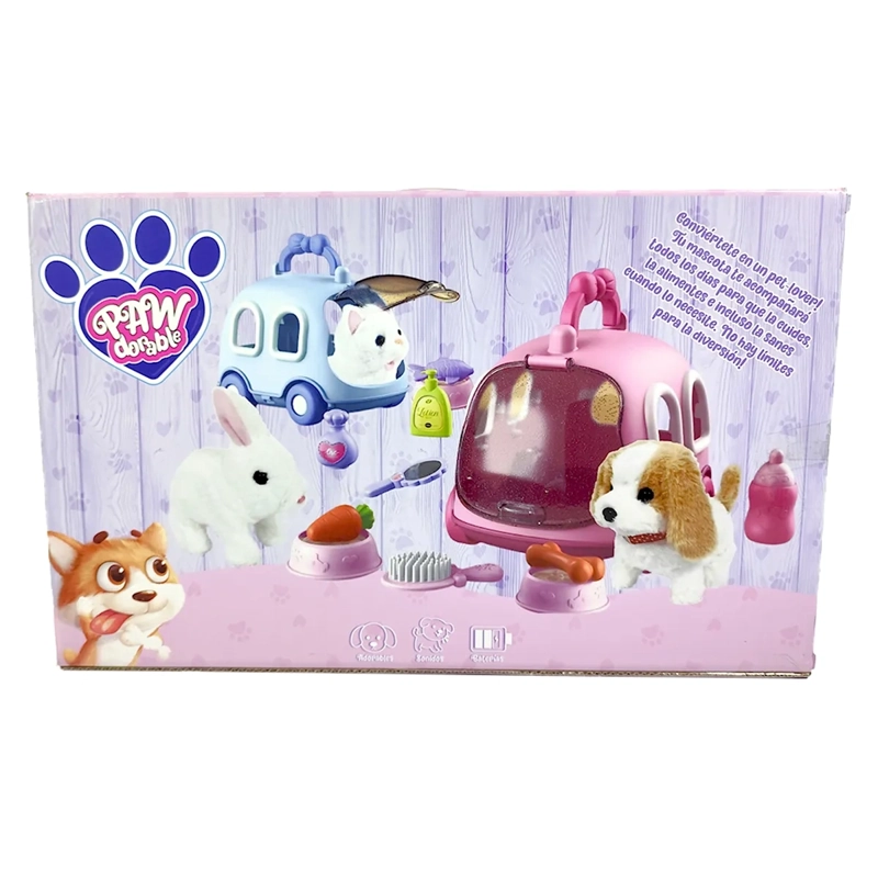 PELUCHE PAWDORABLES CONEJO CON JAULA ROSADA - 5
