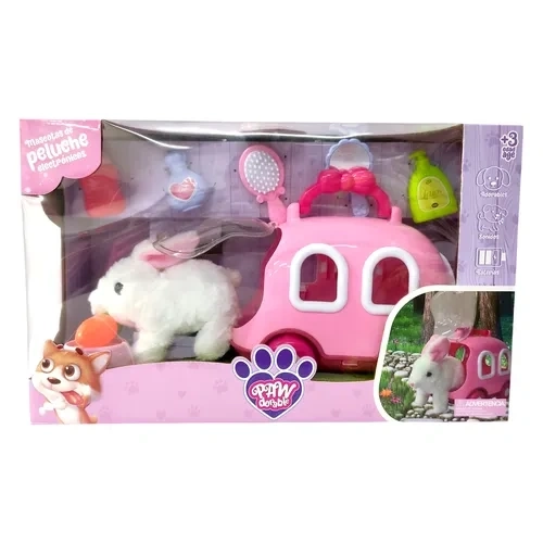 PELUCHE PAWDORABLES CONEJO CON JAULA ROSADA - 6