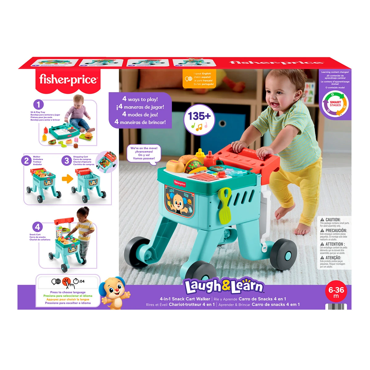 ANDADERA 4 EN 1 FISHER PRICE CARRO DE SNACKS - 1