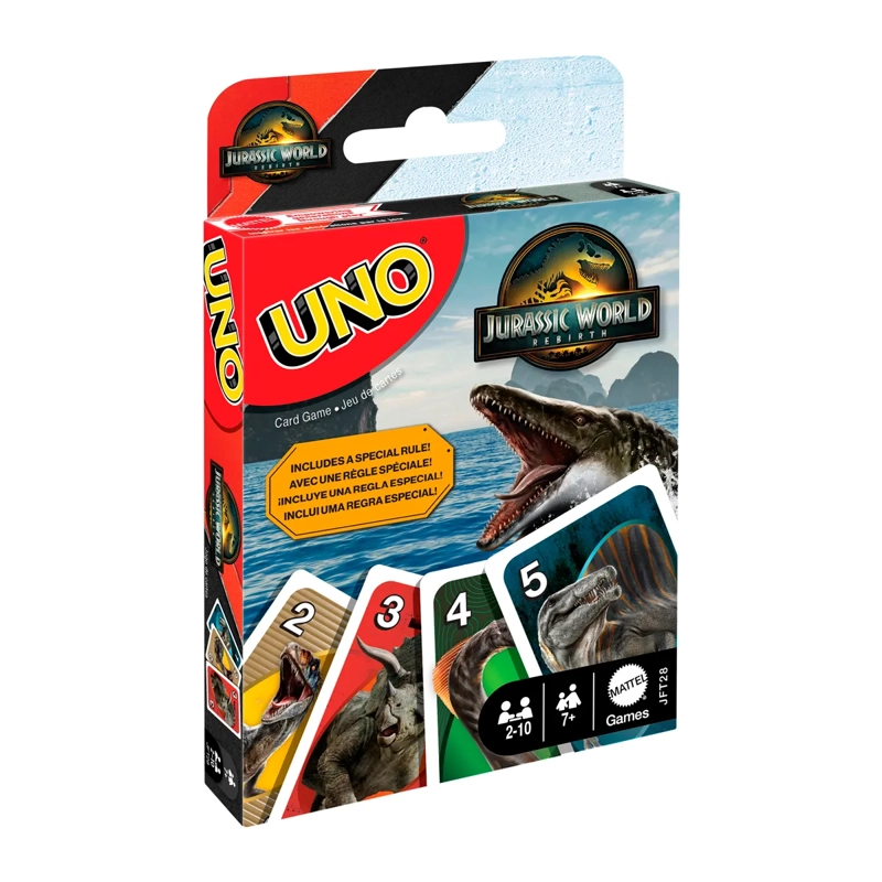 UNO JUEGO DE CARTAS JURASSIC WORLD REBIRTH PARA NIÑOS - 2