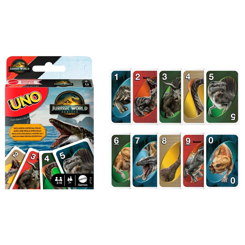UNO JUEGO DE CARTAS JURASSIC WORLD REBIRTH PARA NIÑOS - 3