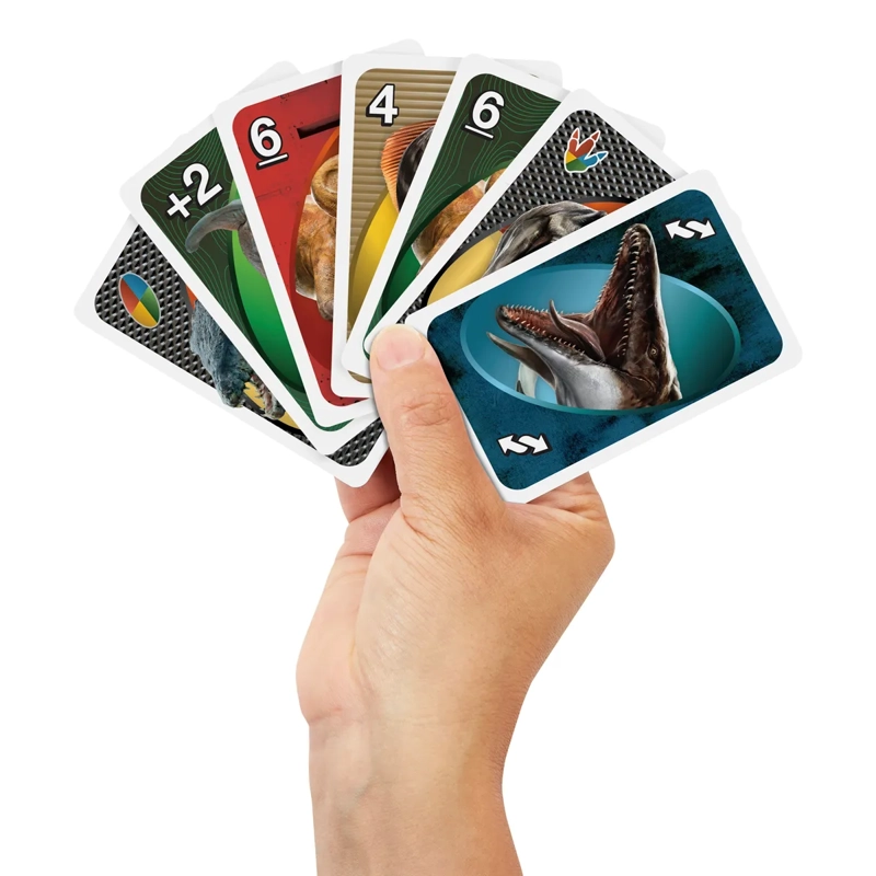 UNO JUEGO DE CARTAS JURASSIC WORLD REBIRTH PARA NIÑOS - 4