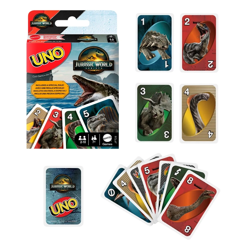 UNO JUEGO DE CARTAS JURASSIC WORLD REBIRTH PARA NIÑOS - 7