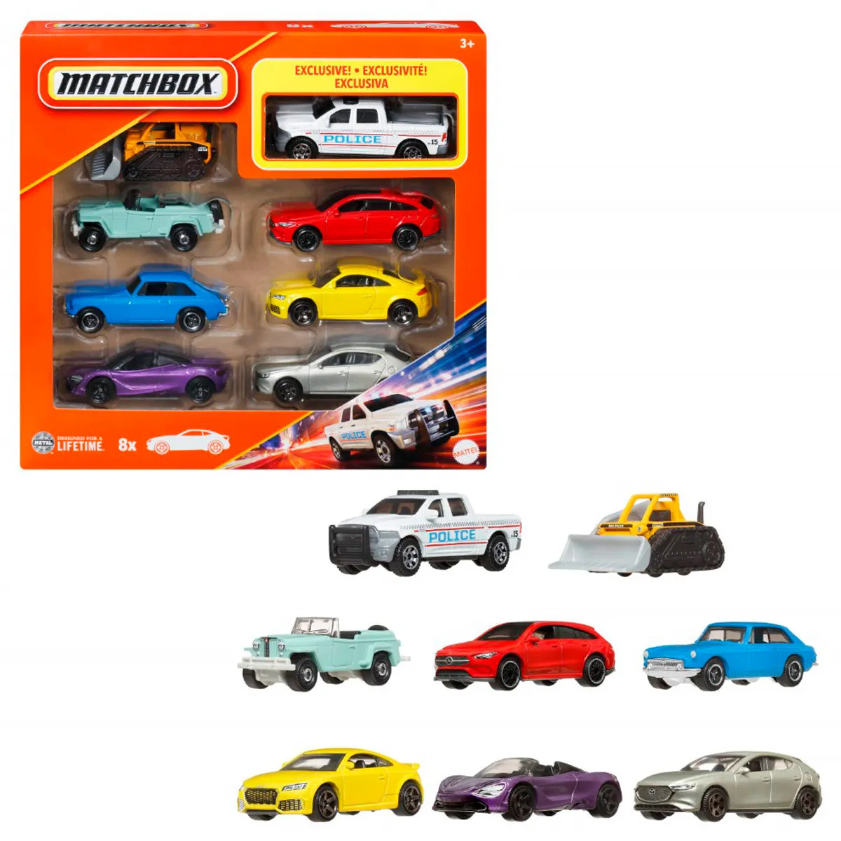 MATCHBOX AUTO BÁSICO PAQUETE DE 8 - 1