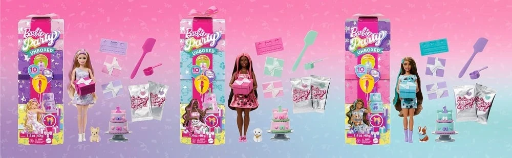MUÑECA BARBIE JUGUETE FIESTA MASCOTAS SORPRESA JFG68 - 2