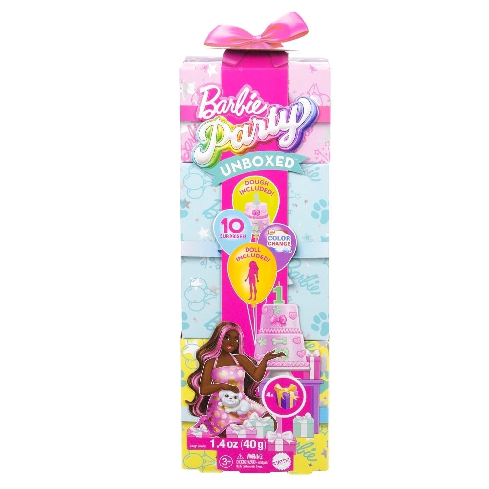 MUÑECA BARBIE JUGUETE FIESTA MASCOTAS SORPRESA JFG68 - 1