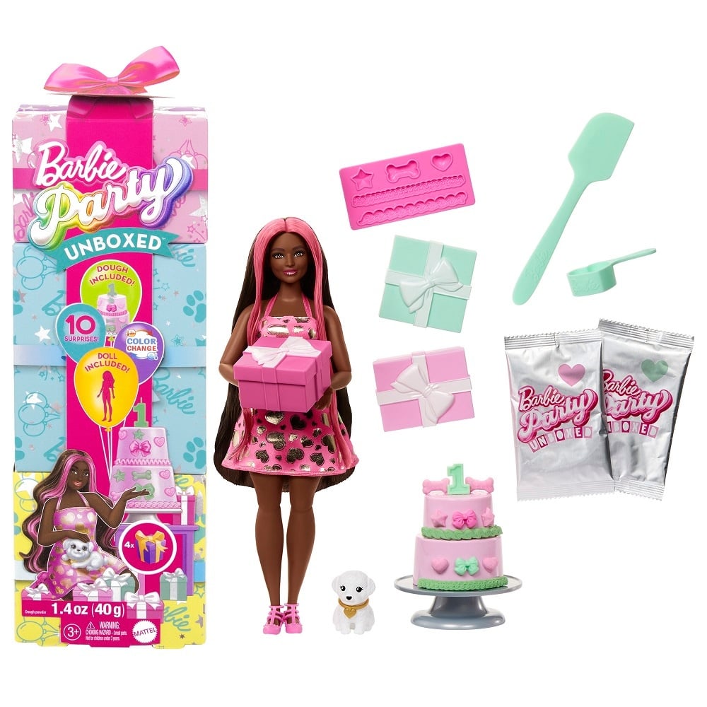 MUÑECA BARBIE JUGUETE FIESTA MASCOTAS SORPRESA JFG68 - 2