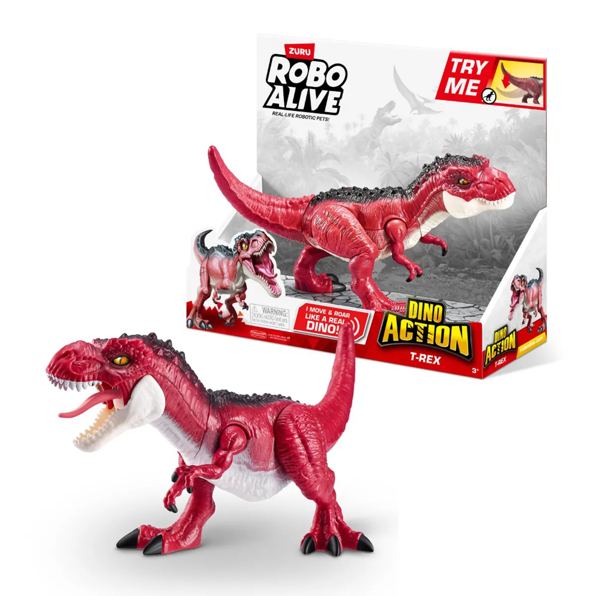 FIGURA DINOSAURIO T-REX CON SONIDO ROBO ALIVE - 6