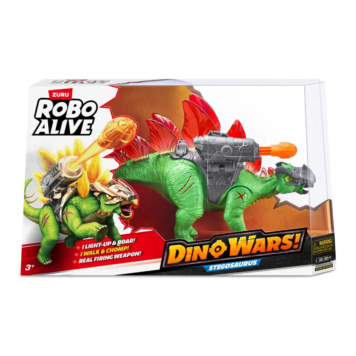 FIGURA DINOSAURIO ESTEGOSAURIO CON LUCES Y SONIDO ROBO ALIVE - 5