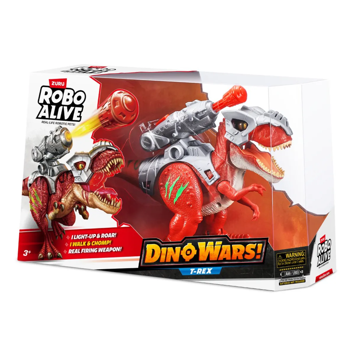 FIGURA DINOSAURIO T-REX CON LUCES Y SONIDO ROBO ALIVE - 5