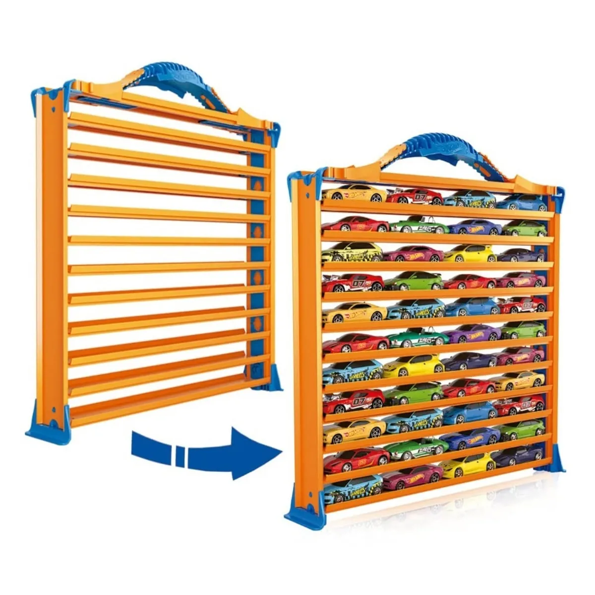 HOT WHEELS RACK GUARDA AUTOS 3 EN 1 SE CONVIERTE EN LOOPS - 5