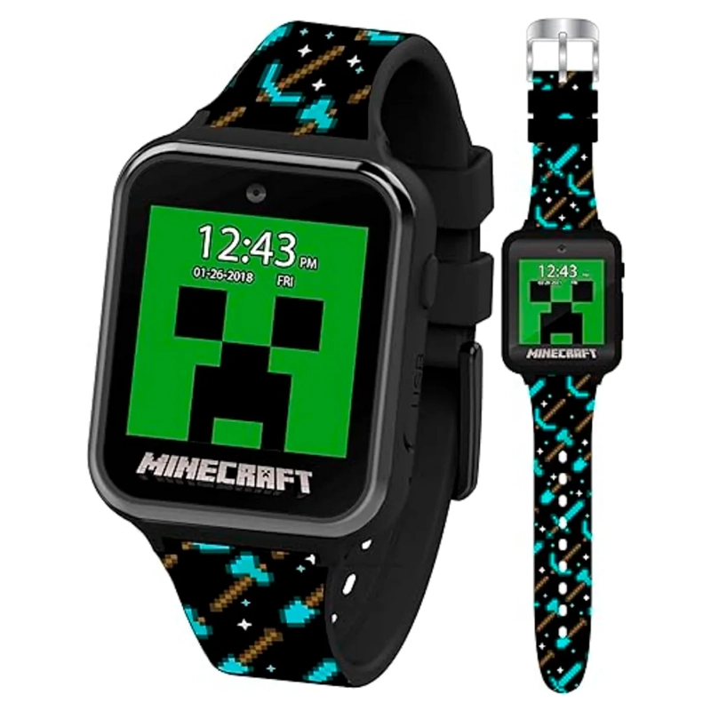 RELOJ MINECRAFT DIGITAL INTERACTIVO CORREA NEGRA UNISEX - 1