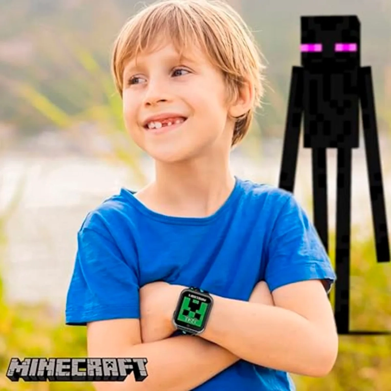 RELOJ MINECRAFT DIGITAL INTERACTIVO CORREA NEGRA UNISEX - 4