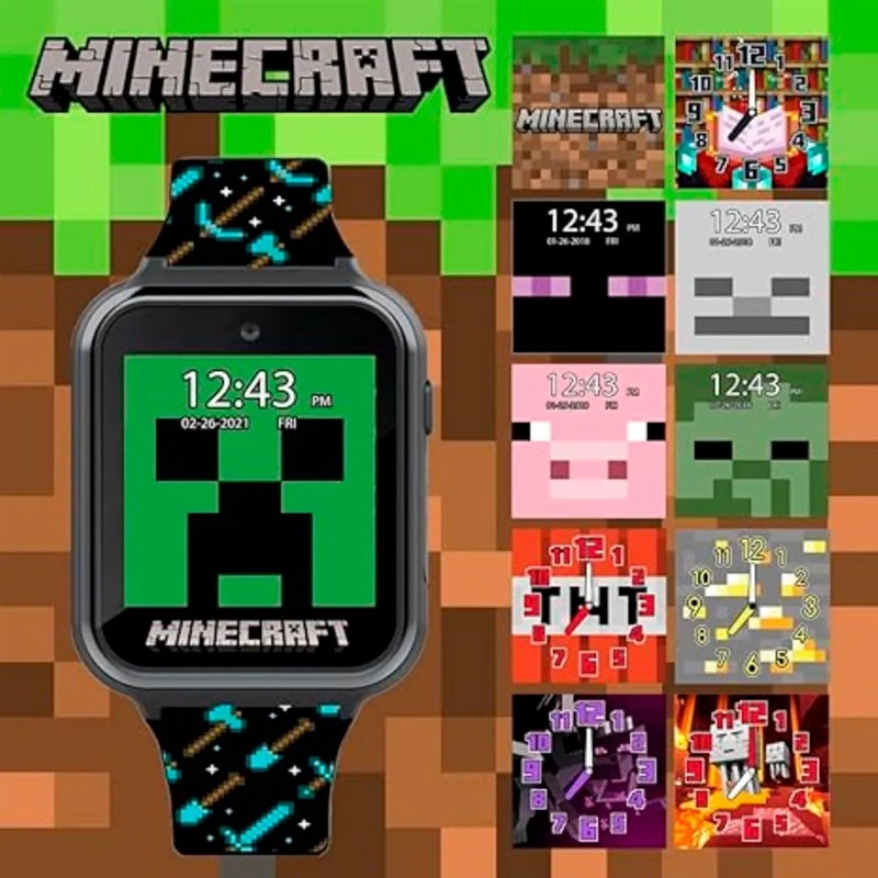RELOJ MINECRAFT DIGITAL INTERACTIVO CORREA NEGRA UNISEX - 5