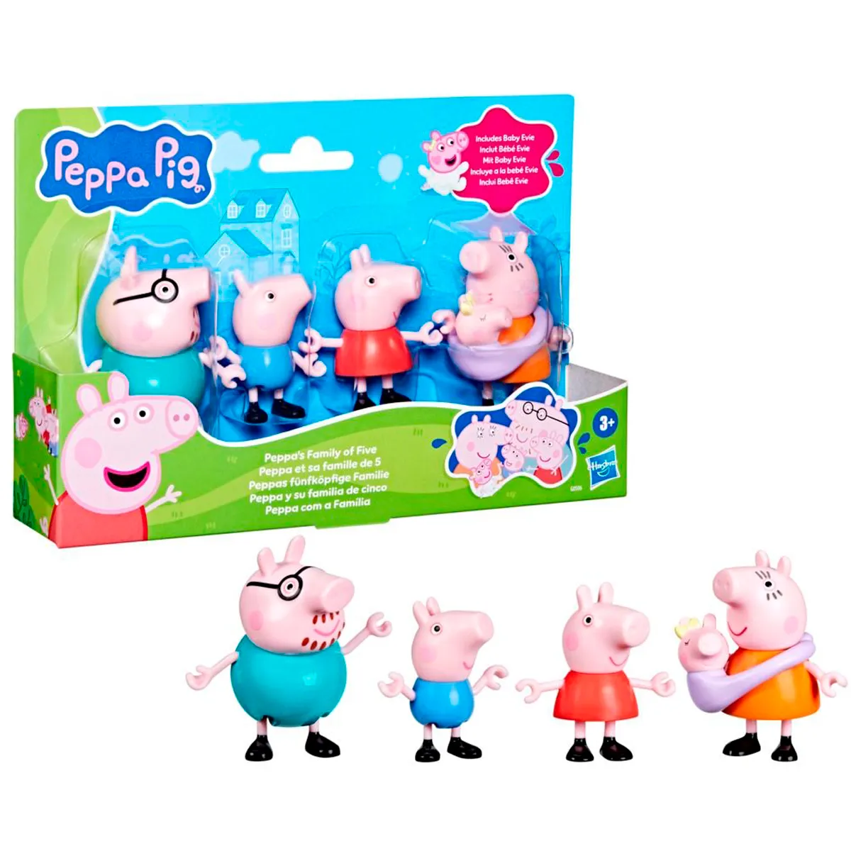 MUÑECA PEPPA PIG SET DE FIGURAS FAMILIA DE CINCO - 1
