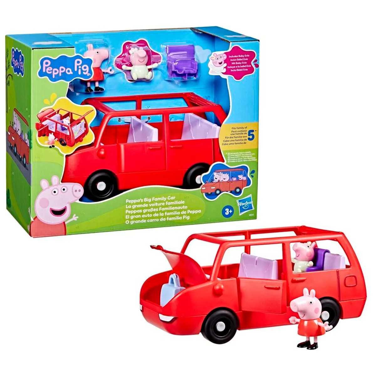 MUÑECA PEPPA PIG EL GRAN AUTO DE LA FAMILIA DE PEPPA - 1