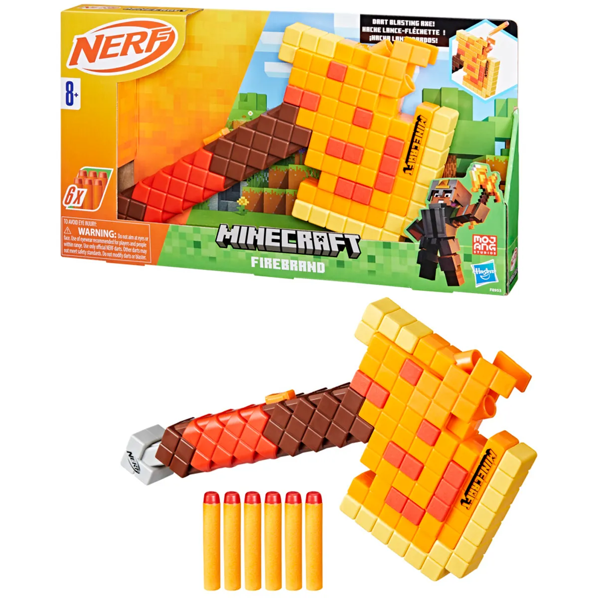 LANZADOR NERF MINECRAFT FIREBRAND HACHA - 1