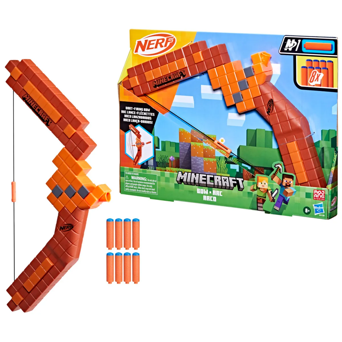 LANZADOR NERF MINECRAFT ARCO - 1