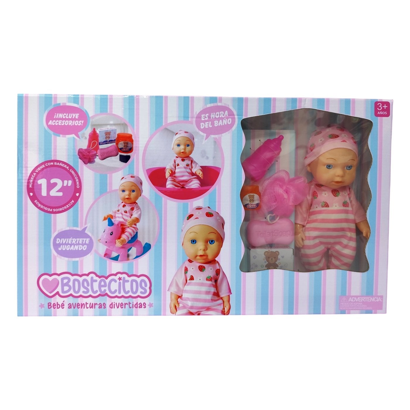 MUÑECA BOSTECITOS 12 MANOS VINIL CON BAÑERA - 1
