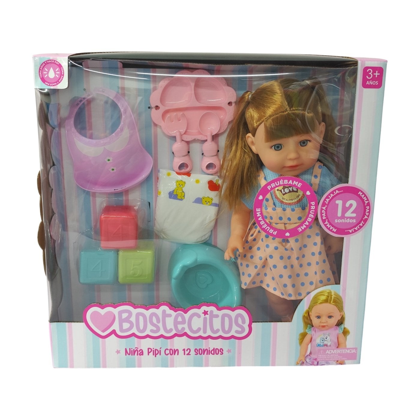 MUÑECA TODDLER BOSTECITOS CON ACCESORIOS 12 SONIDOS - 1