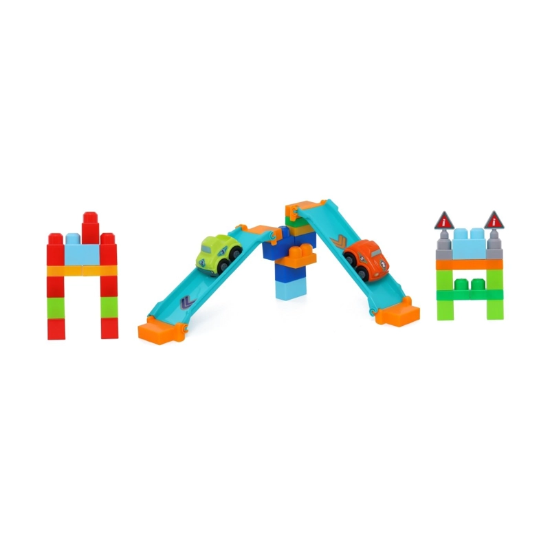 BLOQUES HAPPY LINE BUILD MAXI 2 AUTOS PISTAS 40 PIEZAS - 1