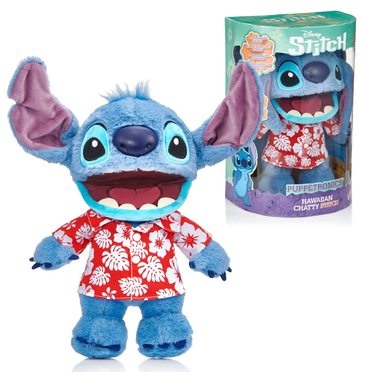 PELUCHE INTERACTIVO STITCH TRAJE HAWAIANO LA PELICULA 30 CM - 1